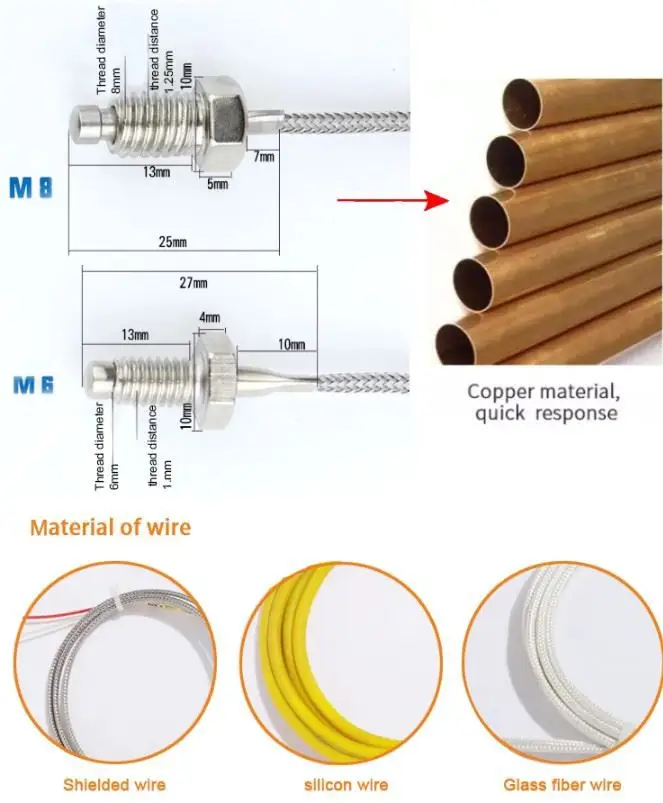 J Type Thermocouple M6 Screw — product detail 4