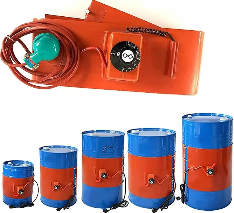 55 Gallon Silicone Drum Heater — industrial 220v 3000w flexible 55 gallon 200 liter oil drum heater band silicone belt heater 2