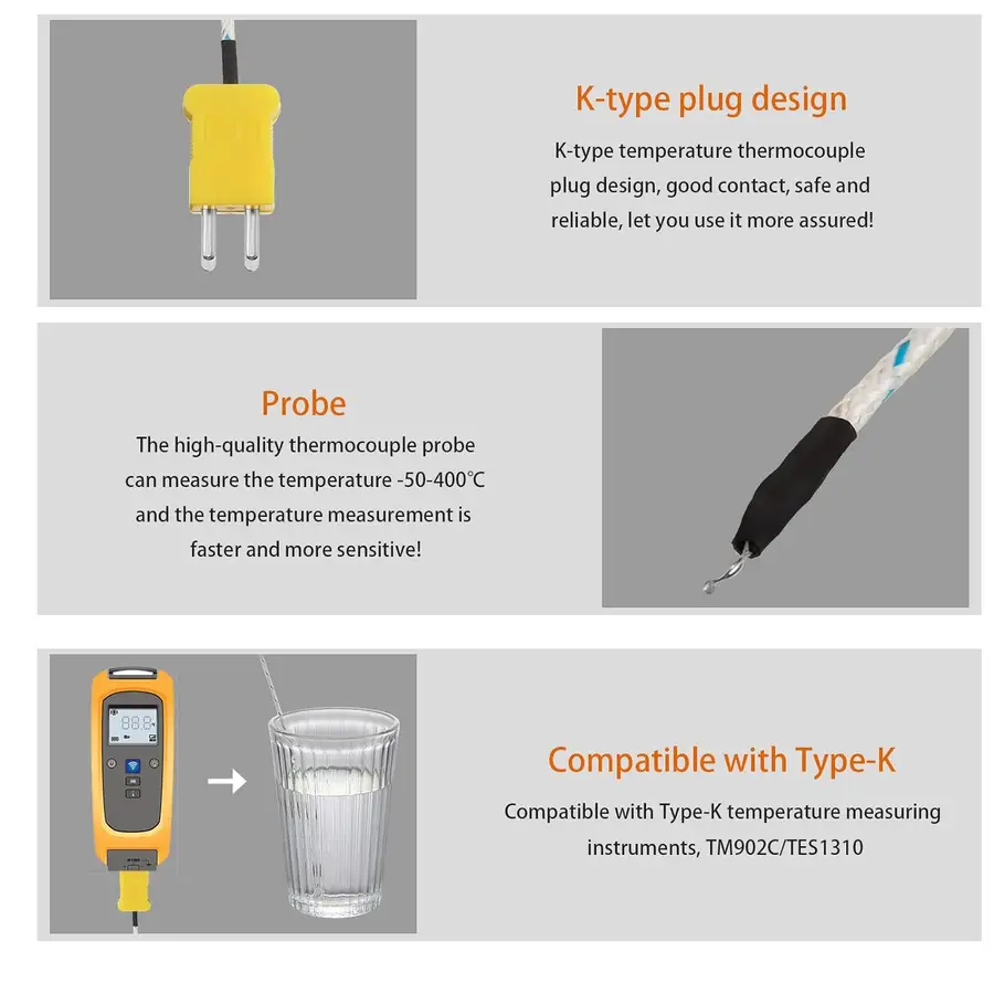 Mini K-Type Thermocouple — fast response ball shaped bead Dew point solder joint type k exposed thermocouple 6
