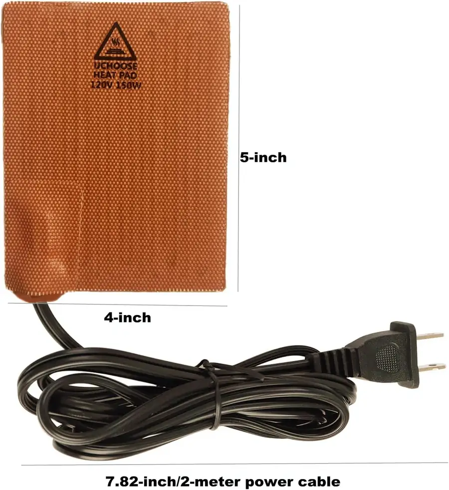 150W Silicone Heater Pad — 150W 120V 5X4inch flexible Silicone Engine Heater Car Oil Pan Electric Heating Pad for Car Engine 2
