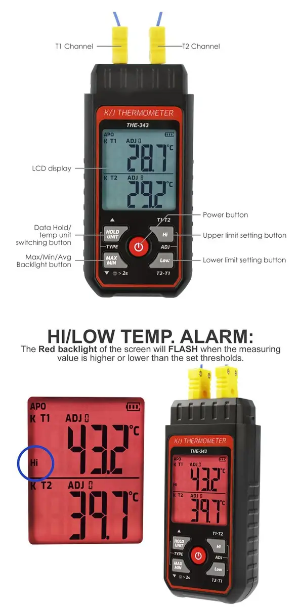 Thermometers Digital — k thermocouple thermometer 7 6