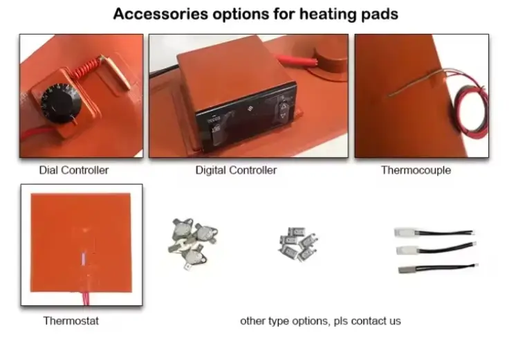 Flexible Silicone Heating Pad Element — custom 12v 24v 110v 220v industrial electric flexible pad element heating silicone heater price 7