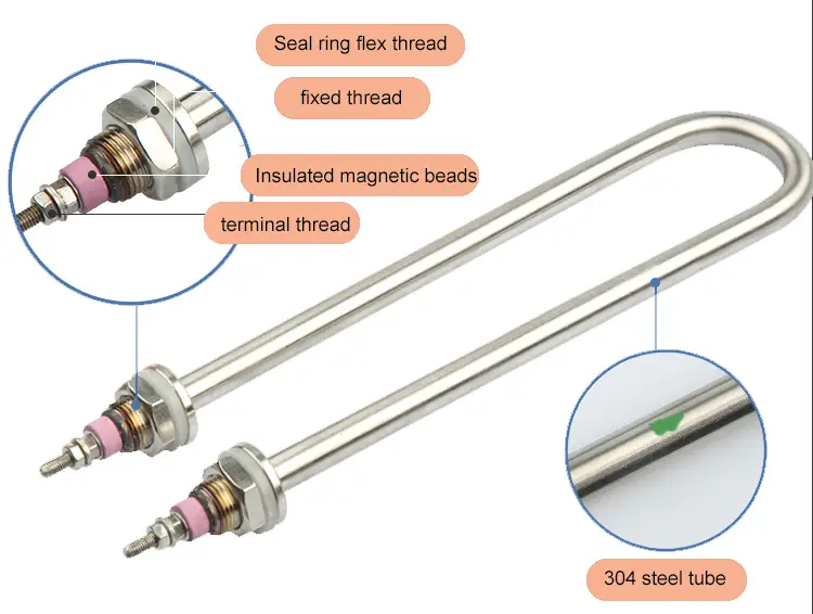 Resistance Oven Heater Element — 220v 1kw 1.5kw 2kw 3kw 4kw industrial Stainless steel single U type electric tubular air heaters for rice steamer 4