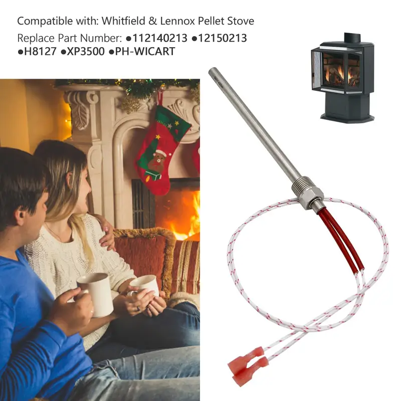 Pellet Grill Igniter For Lennox Stove — H8127 12150213 XP3500 400 Watts 120V AC Pellet Stove Threaded Ignitor Hot Rod for Whitfield & Lennox 4