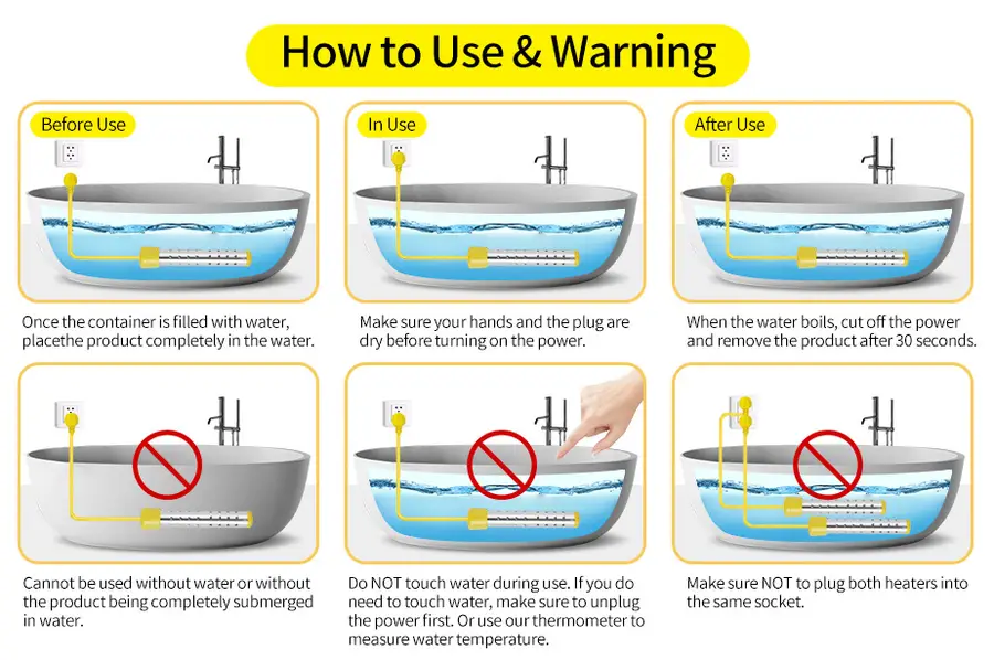 Instant Water Heater — submersible 220v 1500W bucket electric Immersion portable Water Heater for bathroom 7