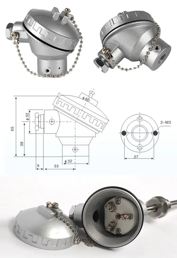 Aluminum Thermocouple Head — thermocouple head 55 2