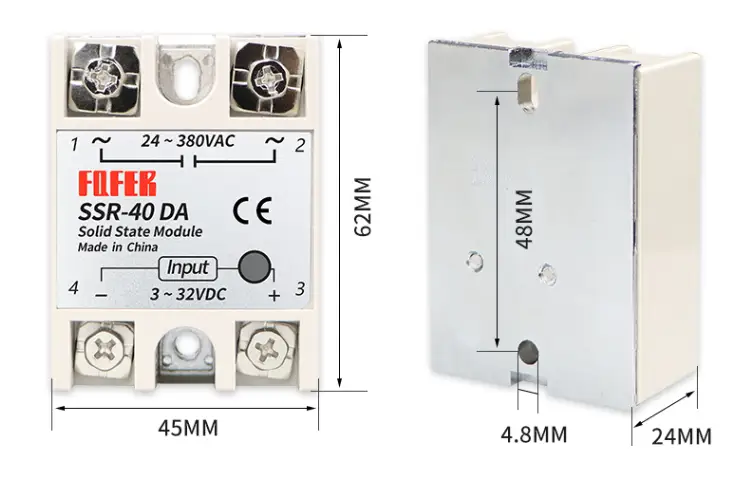 Dc To Dc Solid State Relay — Industrial 12V 24V 220V High Voltage 3 32VDC 10A 100A SSR Solid State Relay Dc to Dc 5