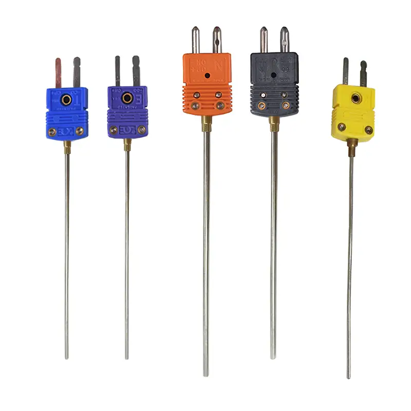 Yellow Mini K Type Thermocouple Connector Plug — Industrial 2 Pin Socket Connector Male Type k Mini Thermocouple Female Plug 5