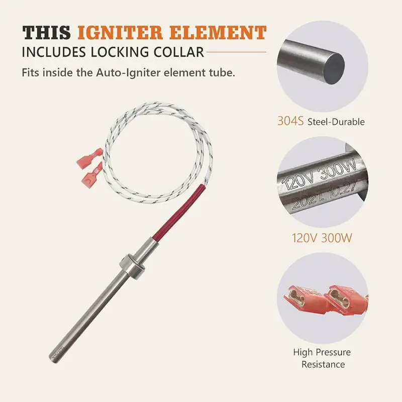 Hot Rod Ignitor for Englander Summers Heat Timber Ridge Pellet Stove — Hot Rod Ignitor 3 8