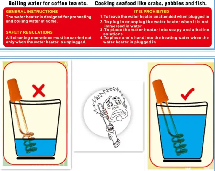 Mini Water Heater — 110v 220v 300w 1200w stainless steel cup mini heater element electric Portable Water Heater for cup 5