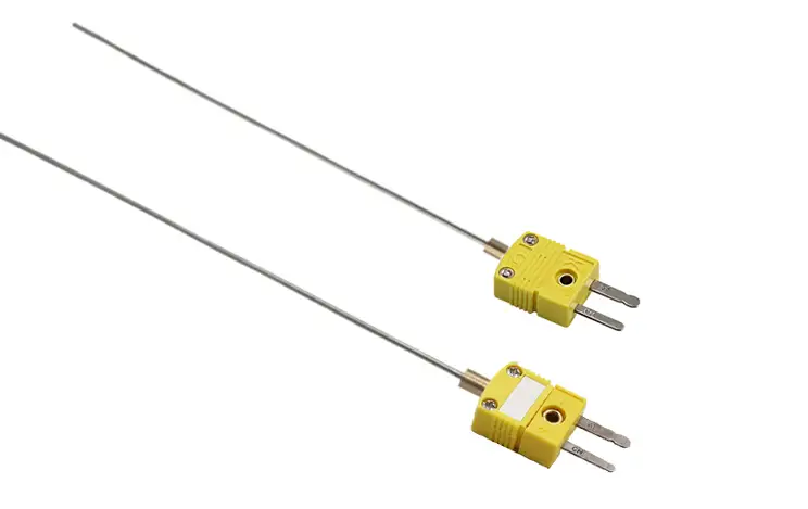 Yellow Mini K Type Thermocouple Connector Plug — Industrial 2 Pin Socket Connector Male Type k Mini Thermocouple Female Plug 3