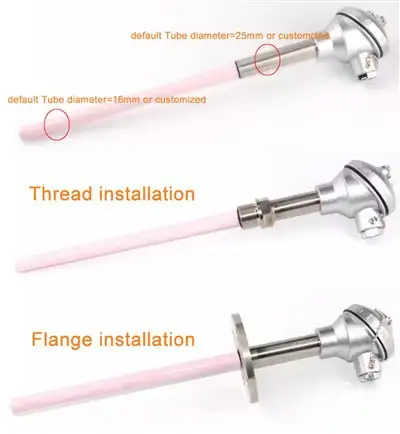 High Thermocouple Ceramic Tube K Type Screw Pt-rh Thermocouple — gallery image 2
